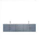 Geneva Dark Grey Bathroom Floating Bathroom Vanity With Undermount Ceramic Sink With White Carrara Marble Top