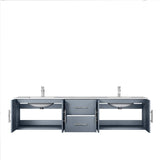 Geneva Dark Grey Bathroom Floating Bathroom Vanity With Undermount Ceramic Sink With White Carrara Marble Top