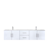 Geneva Glossy White Bathroom Floating Bathroom Vanity With Undermount Ceramic Sink With White Carrara Marble Top