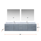 Geneva 84 in. Bathroom Floating Bathroom Vanity With Undermount Ceramic Sink With White Carrara Marble Top