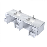 Geneva Glossy White Bathroom Floating Bathroom Vanity With Undermount Ceramic Sink With White Carrara Marble Top