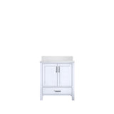 Jacques 30 in. Freestanding Bathroom Vanity with White Quartz Top, White Square Sink