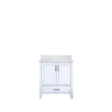 Jacques White Freestanding Bathroom Vanity with White Quartz Top, White Square Sink