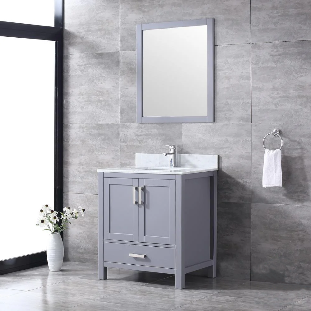 Jacques Freestanding Dark Grey Bathroom Freestanding Bathroom Vanity With Undermount Ceramic Sink, White Carrara Marble