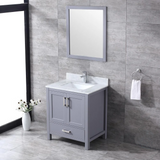 Jacques Freestanding Dark Grey Bathroom Freestanding Bathroom Vanity With Undermount Ceramic Sink, White Carrara Marble