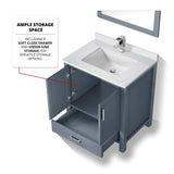 Jacques 30 in. Freestanding Bathroom Vanity with White Quartz Top, White Square Sink