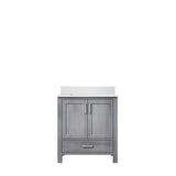 Jacques 30 in. Freestanding Bathroom Vanity with White Quartz Top, White Square Sink