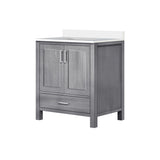 Jacques 30 in. Freestanding Bathroom Vanity with White Quartz Top, White Square Sink