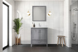 Jacques Distressed Grey Freestanding Bathroom Vanity with White Quartz Top, White Square Sink
