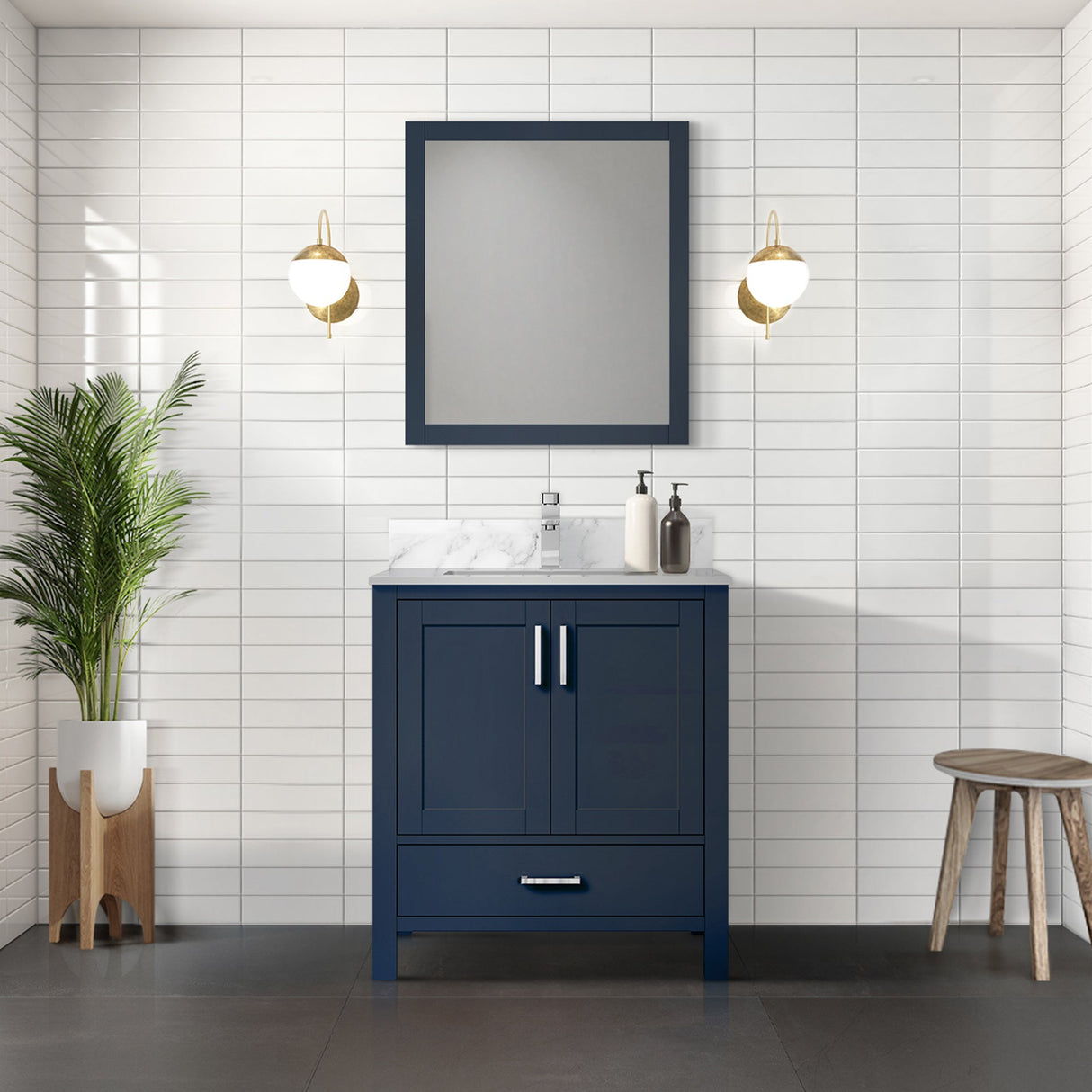 Jacques Navy Blue Bath Freestanding Bathroom Vanity