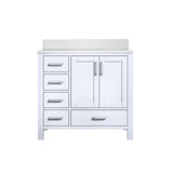 Jacques White Freestanding Bathroom Vanity with White Quartz Top, White Square Sink