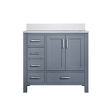 Jacques 30 in. Right Freestanding Bathroom Vanity with White Quartz Top, White Square Sink