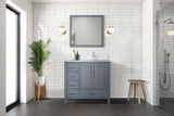 Jacques 30 in. Right Freestanding Bathroom Vanity with White Quartz Top, White Square Sink