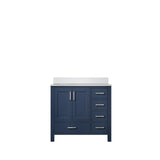 Jacques 30 in. Left Freestanding Bathroom Vanity with White Quartz Top, White Square Sink