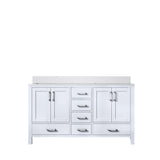 Jacques 60 in. Freestanding Bathroom Vanity with White Quartz Top, White Square Sink