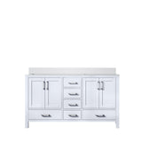Jacques White Freestanding Bathroom Vanity with White Quartz Top, White Square Sink