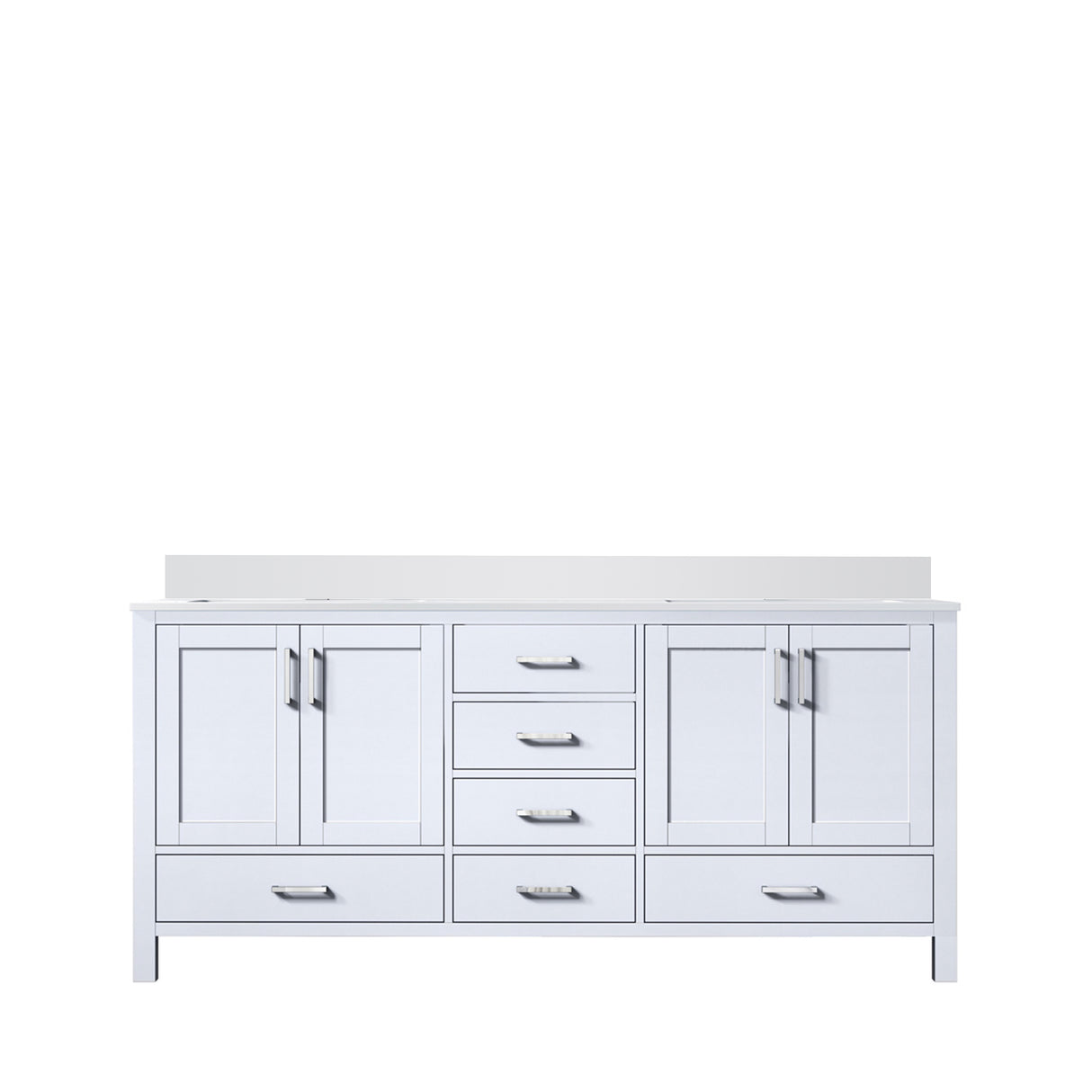 Jacques 72 in. Freestanding Bathroom Vanity with White Quartz Top, White Square Sink