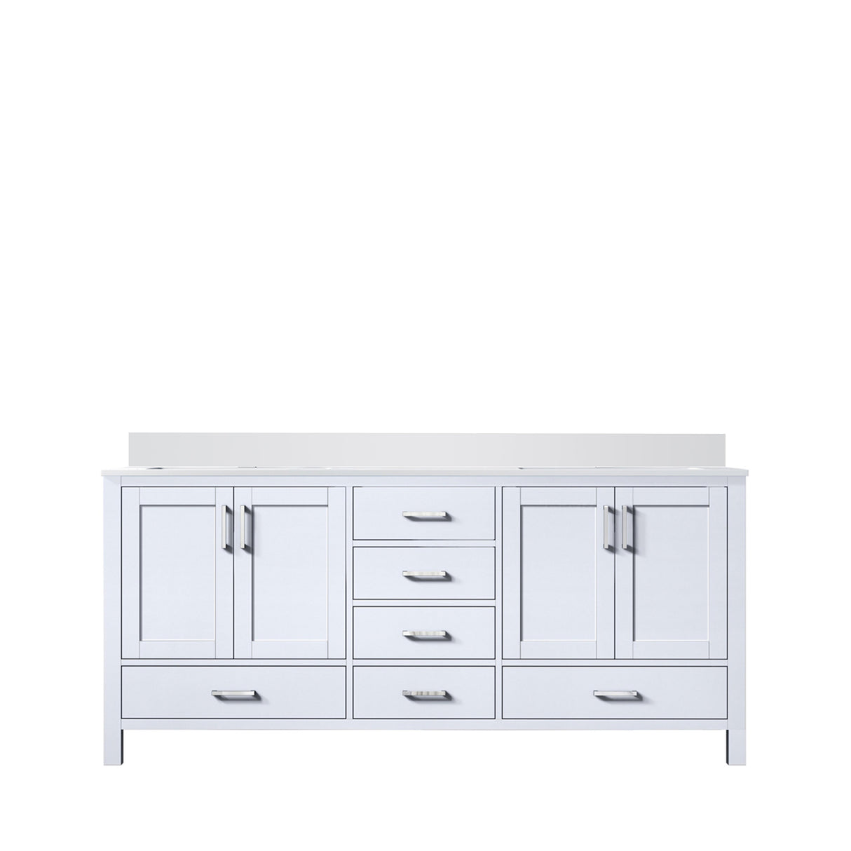 Jacques White Freestanding Bathroom Vanity with White Quartz Top, White Square Sink