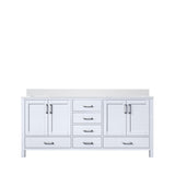 Jacques White Freestanding Bathroom Vanity with White Quartz Top, White Square Sink