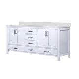 Jacques 72 in. Freestanding Bathroom Vanity with White Quartz Top, White Square Sink