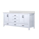 Jacques White Freestanding Bathroom Vanity with White Quartz Top, White Square Sink