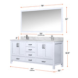 Jacques White Freestanding Bathroom Vanity with White Quartz Top, White Square Sink