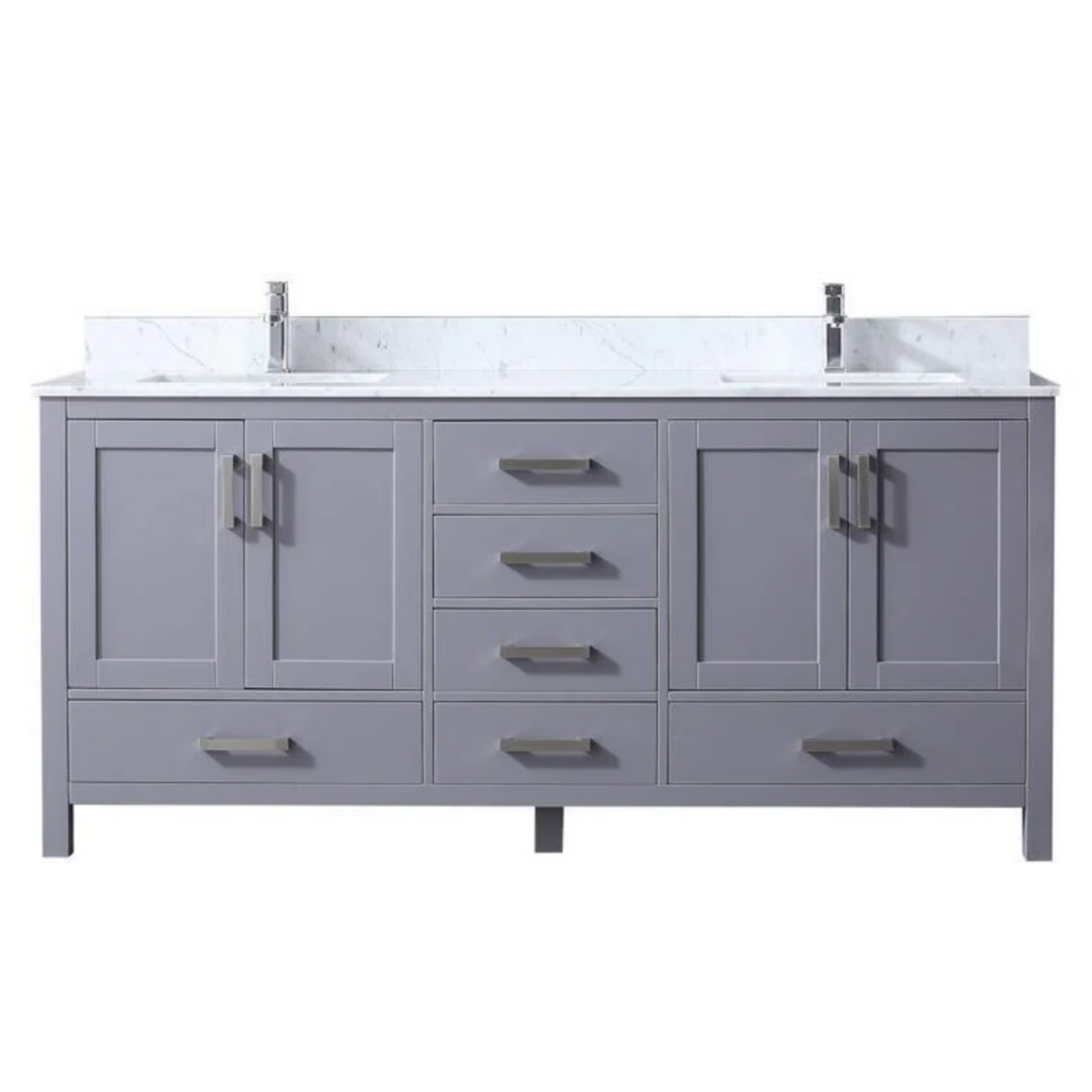 Jacques Freestanding Dark Grey Bathroom Freestanding Bathroom Vanity With Undermount Ceramic Sink, White Carrara Marble