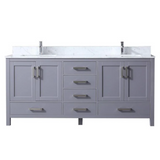 Jacques Freestanding Dark Grey Bathroom Freestanding Bathroom Vanity With Undermount Ceramic Sink, White Carrara Marble