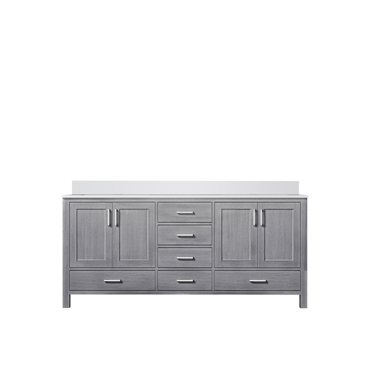Jacques 72 in. Freestanding Bathroom Vanity with White Quartz Top, White Square Sink
