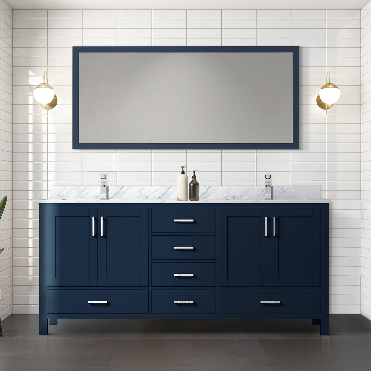 Jacques Navy Blue Bath Freestanding Bathroom Vanity
