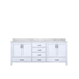 Jacques 80 in. Freestanding Bathroom Vanity with White Carrara Marble Top, White Square Sink
