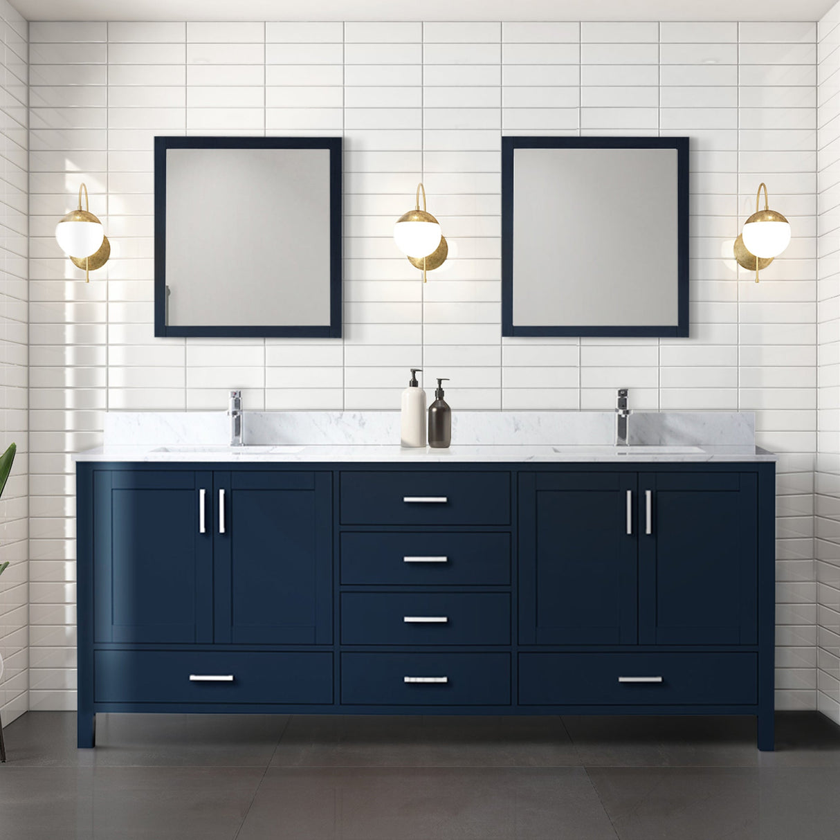 Jacques Navy Blue Bath Freestanding Bathroom Vanity