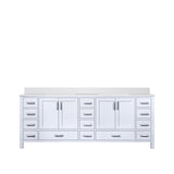 Jacques White Freestanding Bathroom Vanity with White Quartz Top, White Square Sink