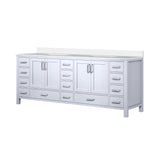 Jacques 84 in. Freestanding Bathroom Vanity with White Quartz Top, White Square Sink