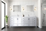 Jacques White Freestanding Bathroom Vanity with White Quartz Top, White Square Sink
