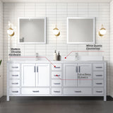Jacques White Freestanding Bathroom Vanity with White Quartz Top, White Square Sink