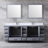 Jacques Freestanding Dark Grey Bathroom Freestanding Bathroom Vanity With Undermount Ceramic Sink, White Carrara Marble