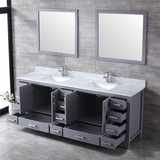 Jacques Freestanding Dark Grey Bathroom Freestanding Bathroom Vanity With Undermount Ceramic Sink, White Carrara Marble
