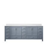 Jacques 84 in. Freestanding Bathroom Vanity with White Quartz Top, White Square Sink