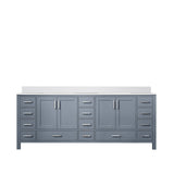 Jacques Dark Grey Freestanding Bathroom Vanity with White Quartz Top, White Square Sink