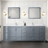 Jacques Dark Grey Freestanding Bathroom Vanity with White Quartz Top, White Square Sink