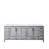 Jacques 84 in. Bathroom Freestanding Bathroom Vanity With Undermount Ceramic Sink, White Carrara Marble