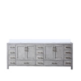 Jacques 84 in. Freestanding Bathroom Vanity with White Quartz Top, White Square Sink