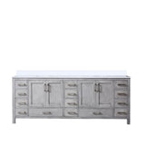 Jacques Distressed Grey Freestanding Bathroom Vanity with White Quartz Top, White Square Sink