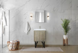 Lancy Rustic Acacia Freestanding Bathroom Vanity with White Quartz Top, and White Square Sink