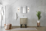 Lancy 24 in. Rustic Acacia  Freestanding Bathroom Vanity with White Quartz Top, and White Square Sink