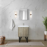 Lancy Rustic Acacia Freestanding Bathroom Vanity with White Quartz Top, and White Square Sink