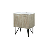 Lancy Rustic Acacia Freestanding Bathroom Vanity with White Quartz Top, and White Square Sink