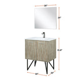 Lancy 30 in. Rustic Acacia  Freestanding Bathroom Vanity with White Quartz Top, White Square Sink, and Balzani Gun Metal Faucet Set