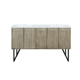 Lancy 60 in. Rustic Acacia  Freestanding Bathroom Vanity with White Quartz Top, and White Square Sink